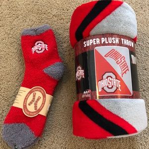 Ohio State Fan Throw and Fuzzy Socks